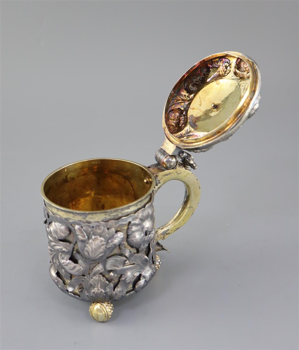 A late 18th/early 19th century Norwegian parcel gilt silver peg tankard,